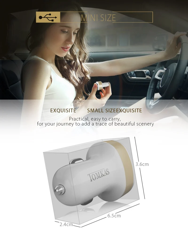 Tomkas Car Charger Universal Dual Port USB Car Charger For Moible Phone Car-Charger USB Adapter For Samsung Xiaomi Fast Charging (11)