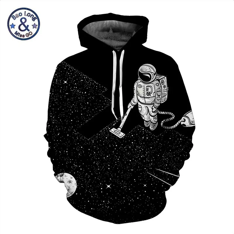 

Men Galaxy Outer Space Astronaut Hoodie Sweatshirt Fashion 3D Hoodies Sweat Homme Autumn Winter Coat Streetwear