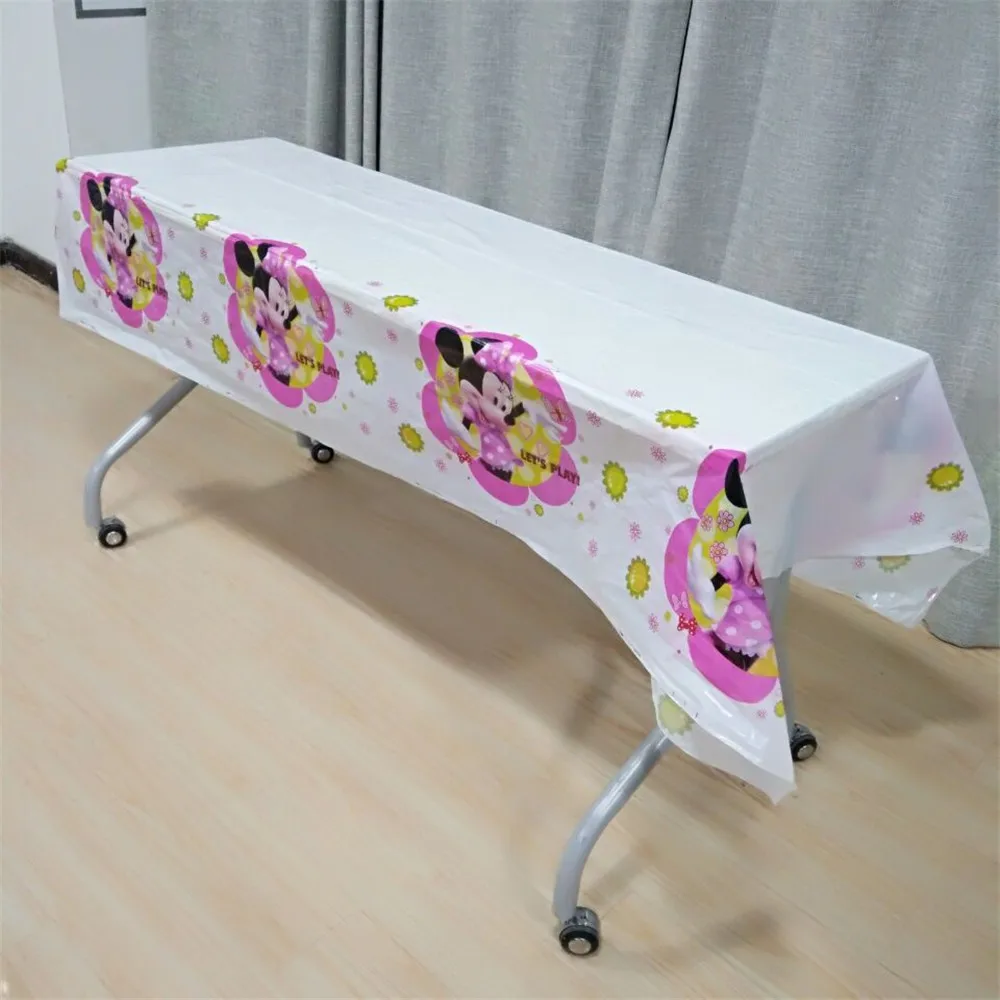 

Minnie mouse Tablecloths Birthday Party Supplies fiestas infantiles decoracion Plastic Table Cloth Tablecloth 180*108cm