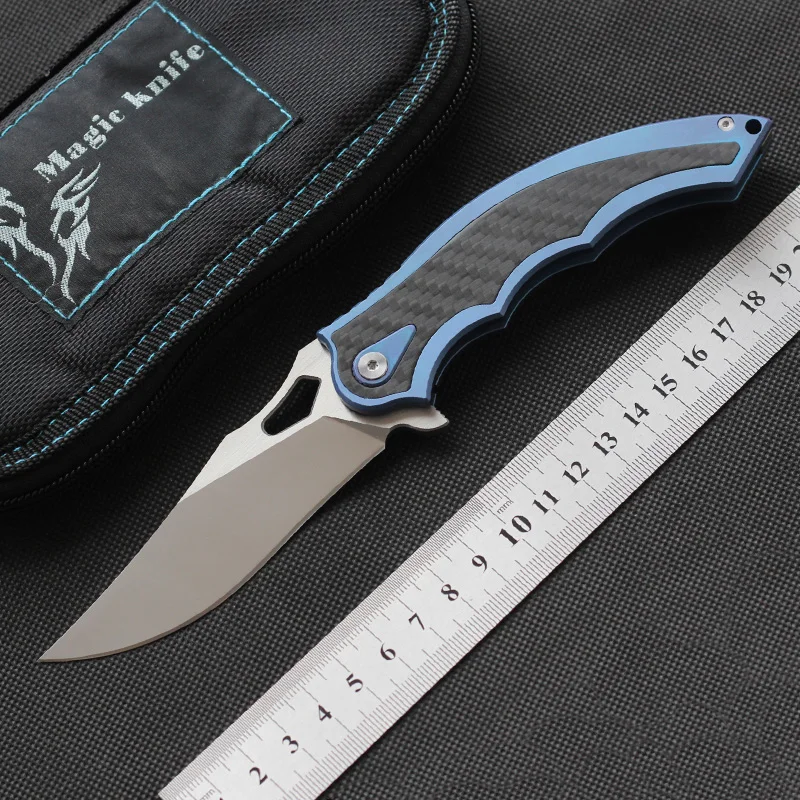 

MK Wing CS claw pocket Flipper knife m390 steel CF+Titanium outdoor Self-defense fishing camping hunting tactical folding knife