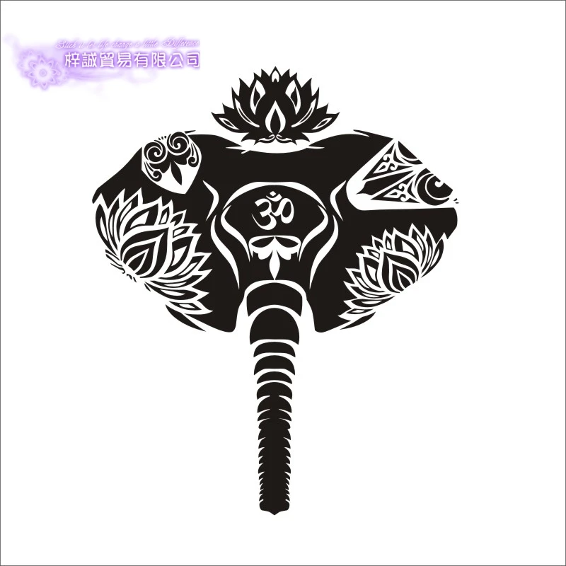 DCTAL Yoga Sticker Pattern Elepant Decal Hinduism Posters Vinyl Wall Decals Pegatina Decor Mural Yoga Sticker