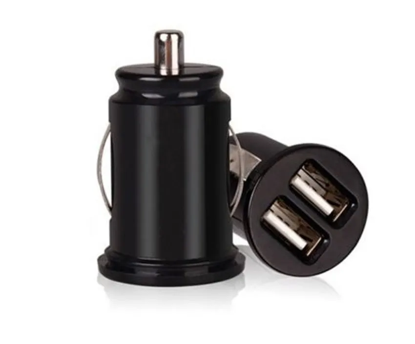 Car Charger Adaptor Bullet Dual Mini USB 2 Port for Apple iPhone 4 S 5