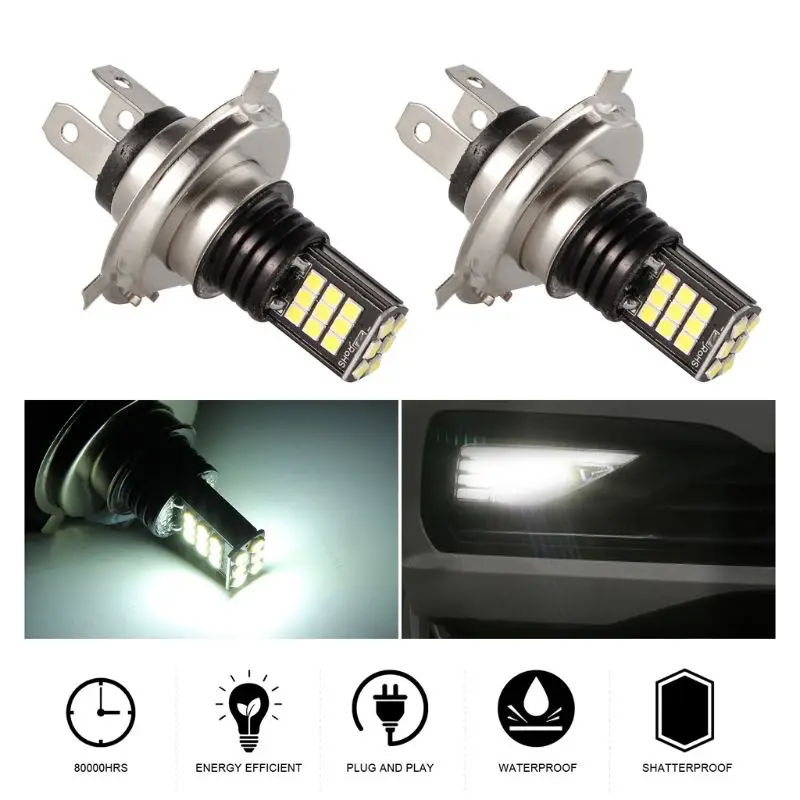 DC12V-H4-24LED лампы автомобиля противотуманные фары пара белый светильник Замена для вождения автомобиля