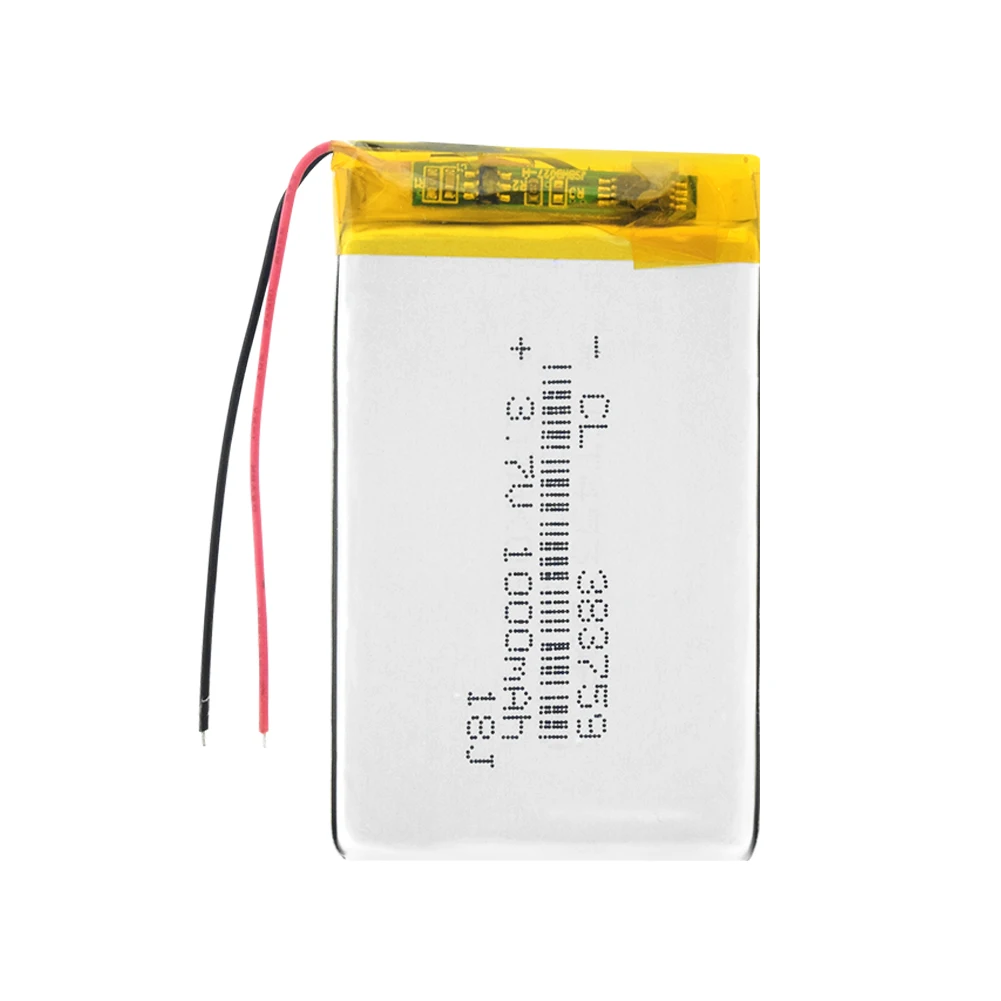 Аккумуляторная батарея 3,7 V 1000mAh Lipo литий-полимерный аккумулятор 383759 батареи для gps MP3 MP4 рекордер вождения