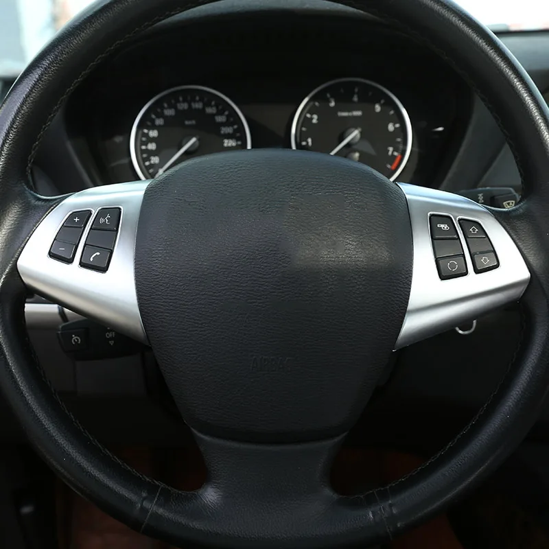2 шт. Матовая рамка кнопки рулевого колеса для BMW X5 E70 2008 2013 автомобильные