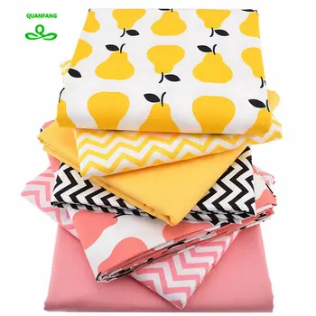 

7pcs/lot,Printed Twill Cotton Fabric Patchwork Pear Tissue Cloth Of Handmade DIY Quilting Sewing Sheets Dress Material 40cmx50cm