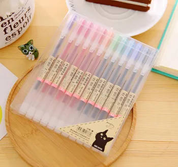 

12Pcs/Set MUJI Style Gel Pen 0.5mm Colour Ink Pen Art Maker Pen School Kids Graffiti Stationery Gift Art Supplies