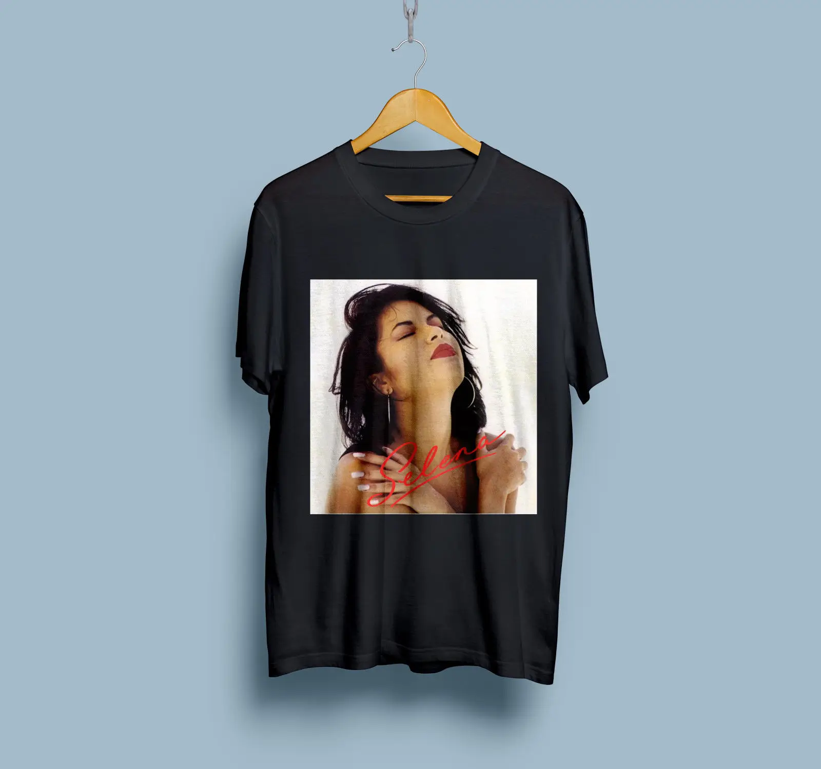 

2019 Cool Vintage 90S Selena Quintanilla Black T-Shirt 100%Cotton Unisex Tee