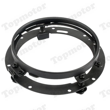 

Motorcycle Black 7" LED Headlight Round Mounting Bracket Ring Mount Bracket For Harley Touring Softail Dyna FLD 1994 - 2013