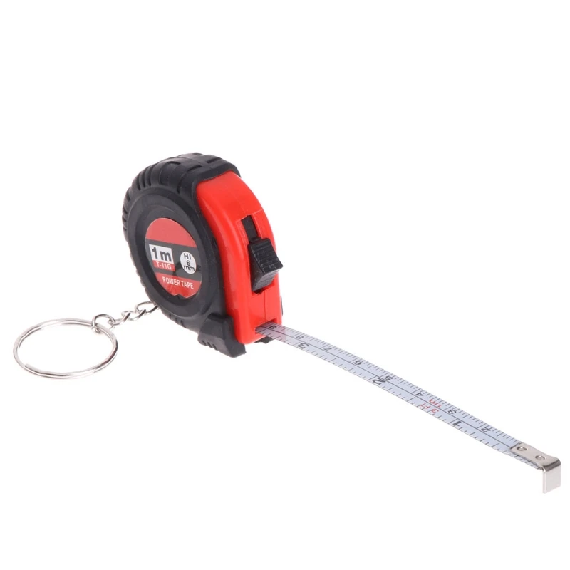 Mini Tape Measure With Key Chain Plastic Portable 1m Retractable Ruler
