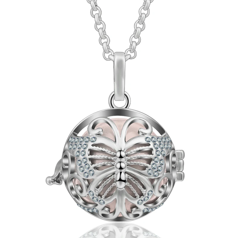 Female Necklace Jewelry Butterfly Designs Locket Cage Pendant Floating