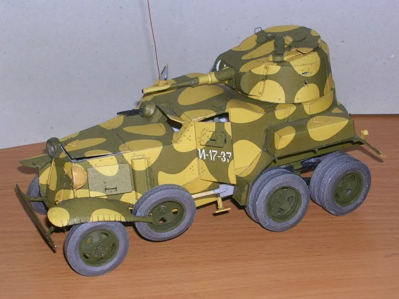 DIY Paper Model Soviet Armoured Car Bа-10М WW II Boy Gift Papercraft 3D Puzzle | Игрушки и хобби