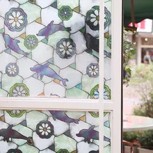 45x200 см Цветочная статическая цепляющая витражная оконная пленка модная текстурированная ПВХ уединение декоративное покрытие для защиты от ультрафиолета наклейка-FF