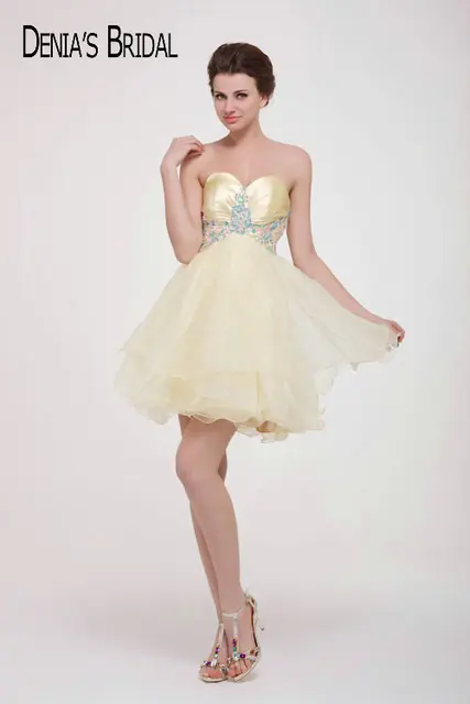 light yellow cocktail dress