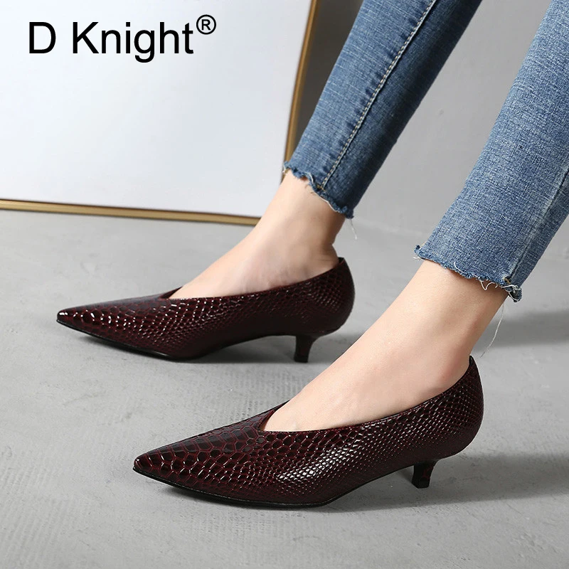 

Sexy Shallow V-Mouth Small Heels Pumps Shoes Woman Pointed Toe Slip On Women Stiletto Party Wedding Office Ladies Women's Shoes
