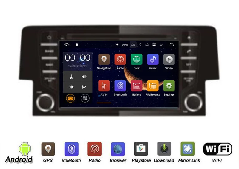 Clearance Yessun For HONDA CIVIC 2016~2017 Android Multimedia Player System Car Radio Stereo GPS Navigation Audio Video 1