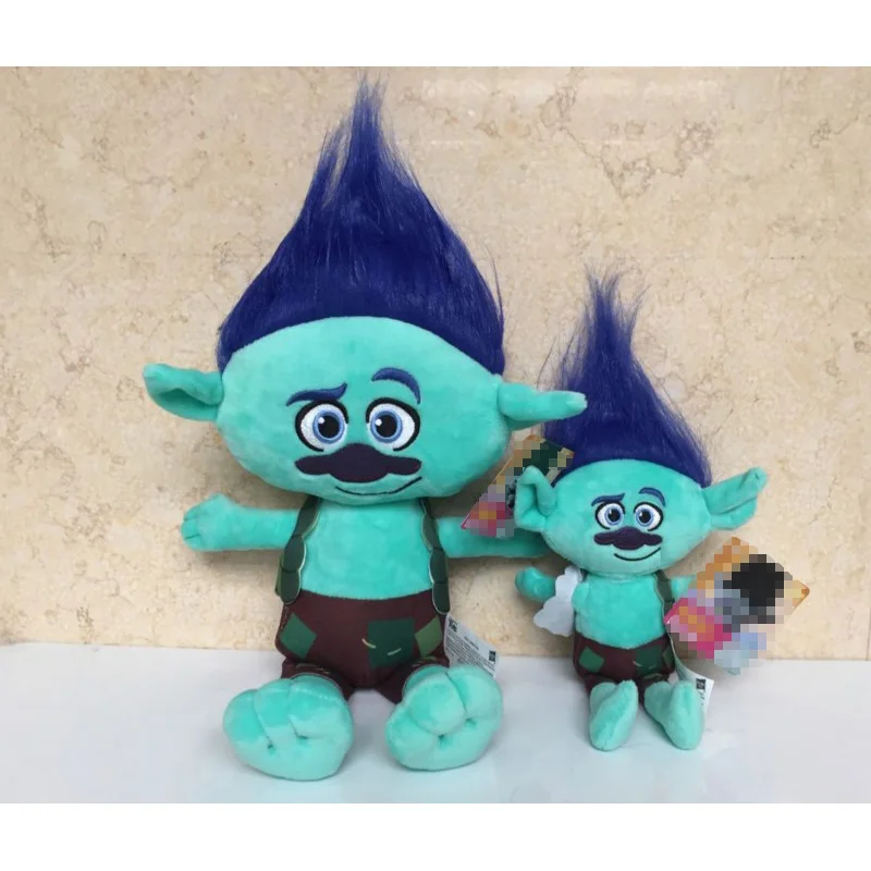 2 шт./компл. кино тролли, плюшевая игрушка, Поппи, Бранч, Dream Works мягкие куклы из мультфильма цифры «Good Luck Trolls», подарок для детей - Цвет: blue 23cm 36cm