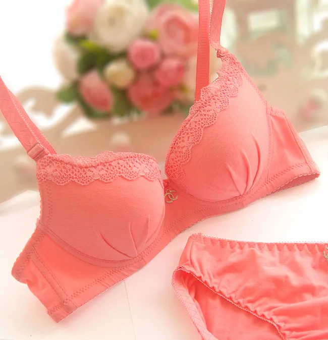 Aliexpress.com : Buy Pink Lace Chiffon Cotton Bra Set