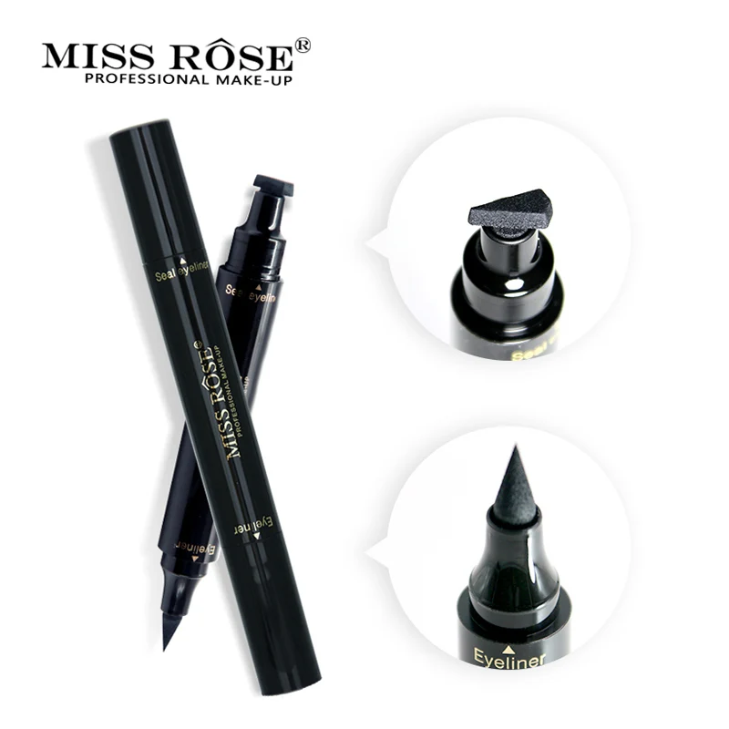 

Miss Rose Eyeliner Stamp Double head Black Long Lasting Easy to Wear Eye Pencil Waterproof Makeup Natural