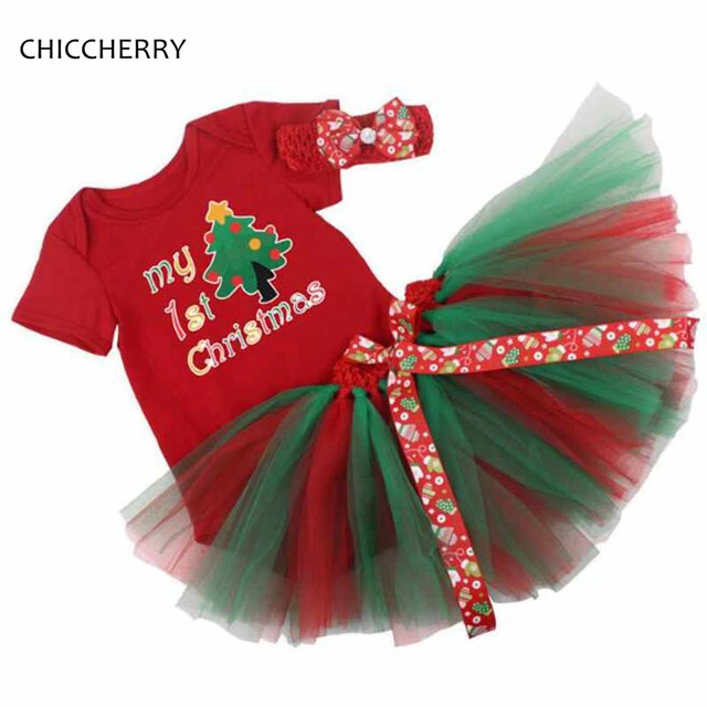 my first christmas baby girl clothes sets bodysuit lace tutu skirt christmas tutu sets