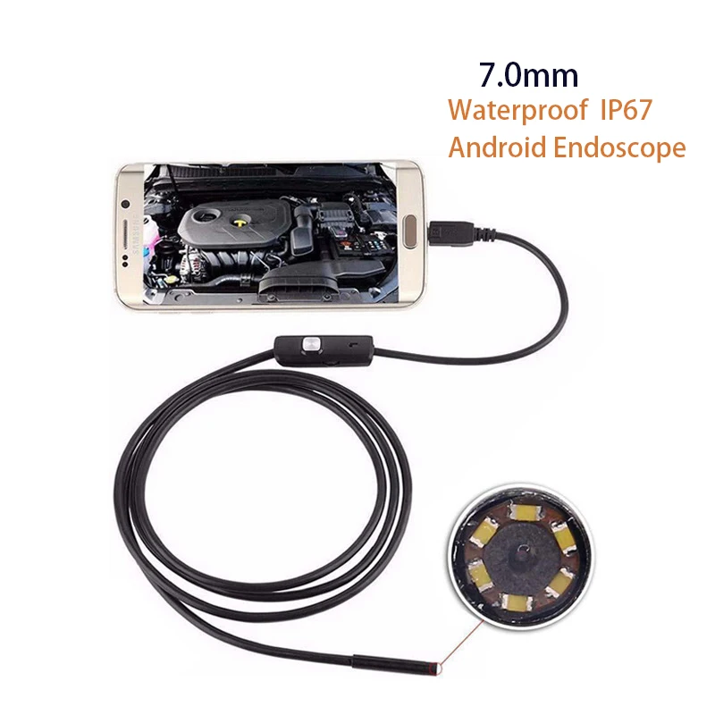 

Mini Endoscope Camera Flexible IP67 Waterproof Inspection USB Borescope Camera for Android PC Notebook With 6 LEDs Adjustable