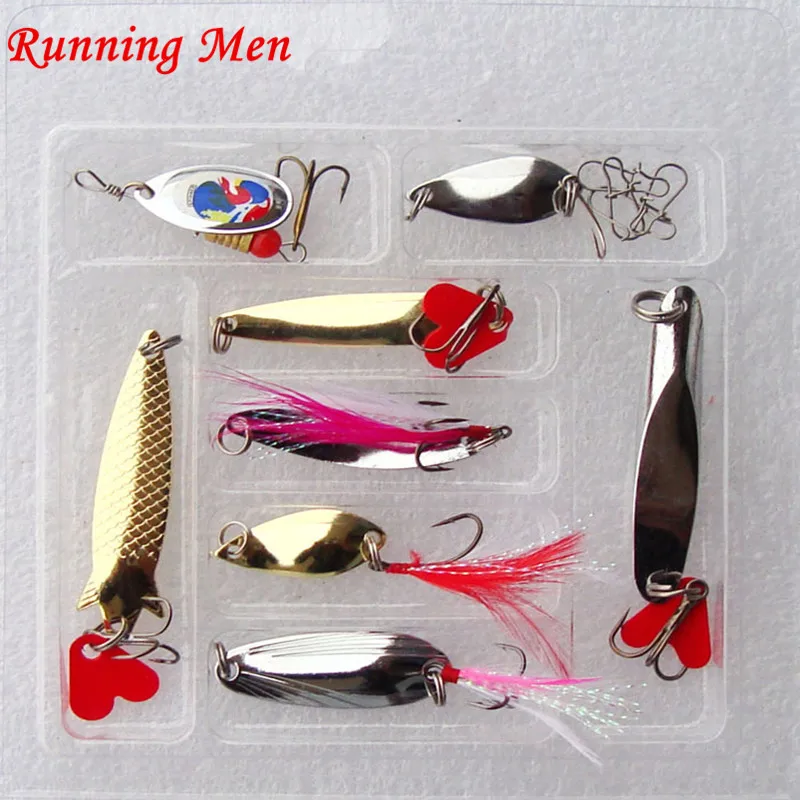 Metal Spoon Lure Kit Bait Mixed Colors Fishing Lures Iscas Artificias Hard Bait