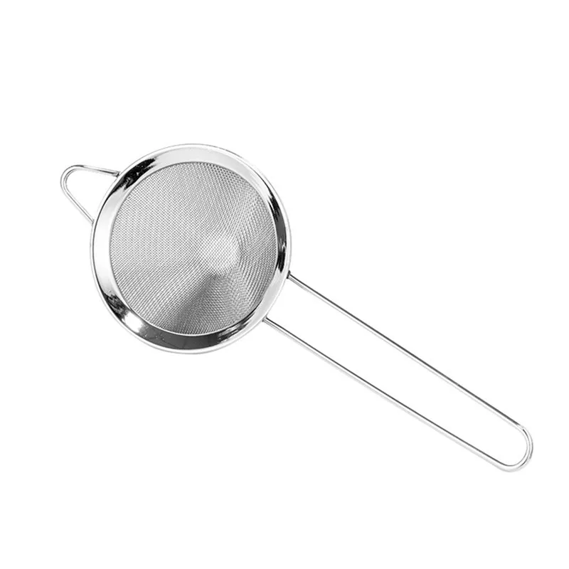 

Durable 304 Stainless Steel Kitchen Gadgets Handheld Screen Mesh Straines Conical Cocktail Sieve Colanders