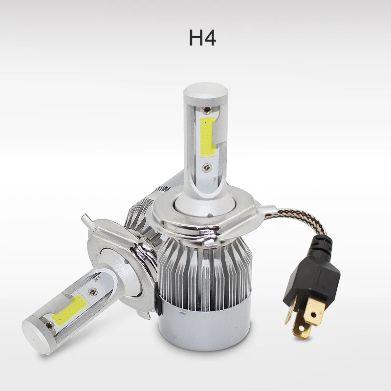 

2pcs H4 DC 12V Car LED Headlight Bulbs Auto Led Headlamp Bulb 72W COB White 6000K Led Lamp 7600LM For Universal Car Accessories