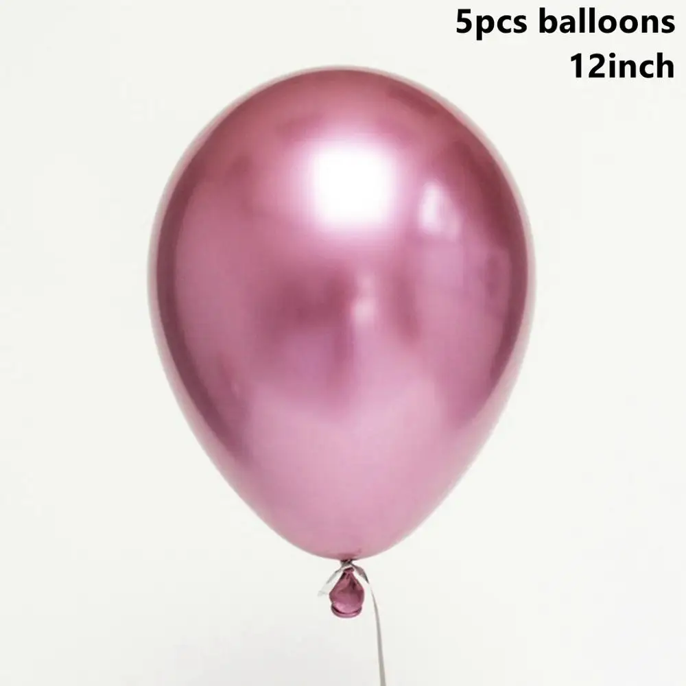 Taoup 5 шт. серебряные золотые жемчужные металлические шары латексные металлические воздушные круглые шары аксессуары для дня рождения свадьбы декор - Цвет: Pink Balloons