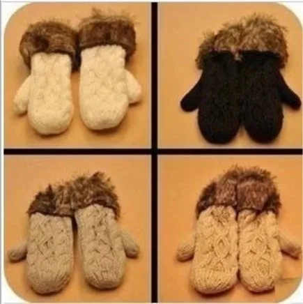 Min Order is $15(mix) G twist/lovely lady winter pure manual weaving upset warm feather fashion hang neck wool gloves For WS26 | Аксессуары