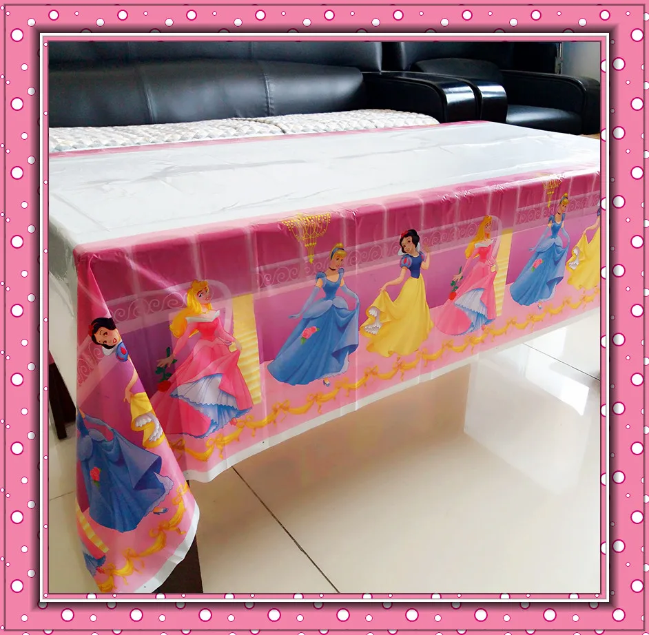 

1pcs 108cm*180cm snow white party supplies tablecloth favor kids girls birthday party festival decoration 1