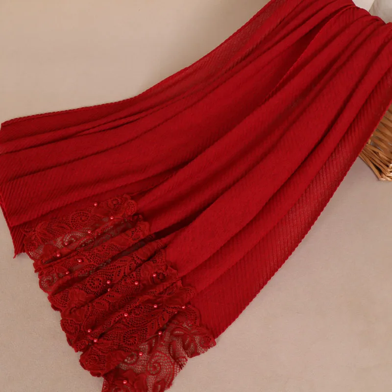 Женская мода, простая кружевная Цветочная вискозная шаль, шарф, высокое качество, одноцветная шаль, Пашмина, Sjaal, мусульманский хиджаб, снуд 180*100 см - Цвет: 8