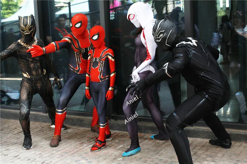 Домашний Железный костюм паука, маска супергероя, косплей, боди, костюм, комбинезоны Zentai для мужчин и детей