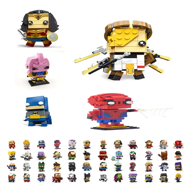 

Single 65pcs Avengers Fangtouzi Iron Man Beauty Team Dragon Ball Children's fight to insert building blocks toy gifts compatible