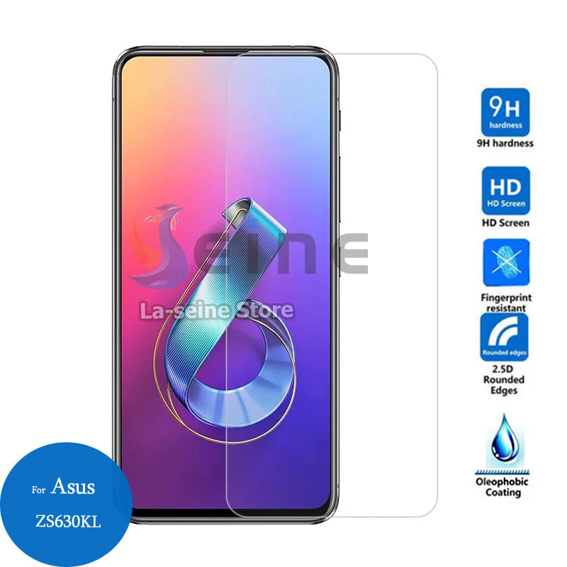 

For Asus Zenfone 6 ZS630KL Black Full Cover Tempered Glass Screen Protector 2.5 9h safety Protective Film on Zenfone6z 6.4 inch