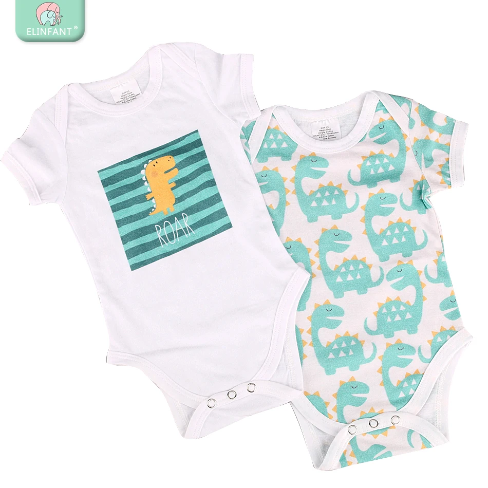 

Elinfant 2 pieces/Set Baby Rompers 2019 Short Sleeve 100%Cotton Overalls Newborn Clothes Boys Girls Jumpsuit&Clothing