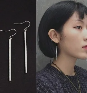 

2019 Time-limited Top Fashion Aretes Oorbellen E1150 Han Edition Strip Ear Earrings Long Temperament Contracted Joker Line