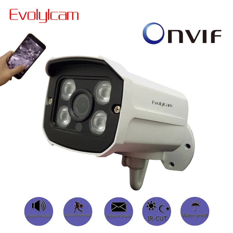 Evolylcam аудио 1MP 720 P/1.3MP 960 P/2MP 1080 P HD проводной IP Камера P2P Onvif безопасности открытый