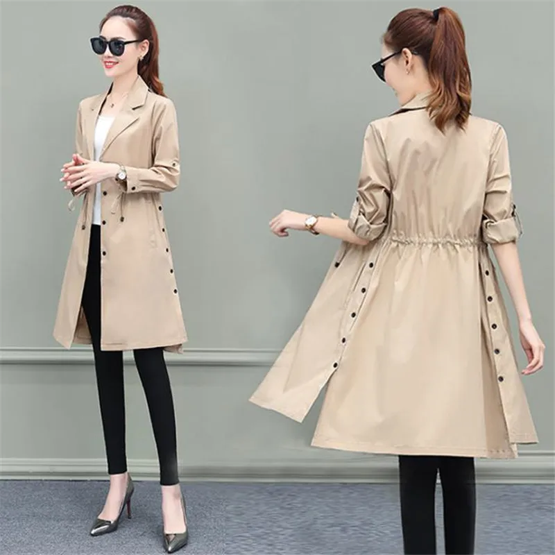 Manches À dark Taille Beige Hc083 Femmes Veste Bouton Pour Unique Coupe Décontracté Nouveau Vêtements Modèle khaki Longues Réglable vent 2019 Green De Mode zqvPCzRw