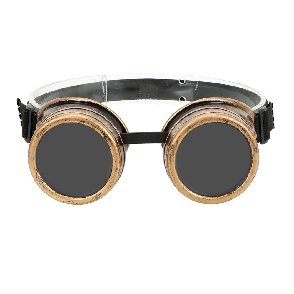 FORAUTO Мото очки Регулируемые старинные очки сварочные панк готические солнцезащитные очки ретро солнцезащитные очки стимпанк очки - Цвет: brass