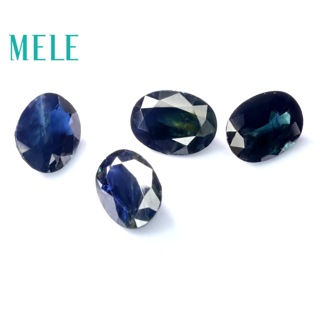 Natural Blue Sapphire loose gemstone for jewelry making,3*4-4*5mm oval 0.3-0.9ct 2pcs fine jewelry DIYstones with High quality