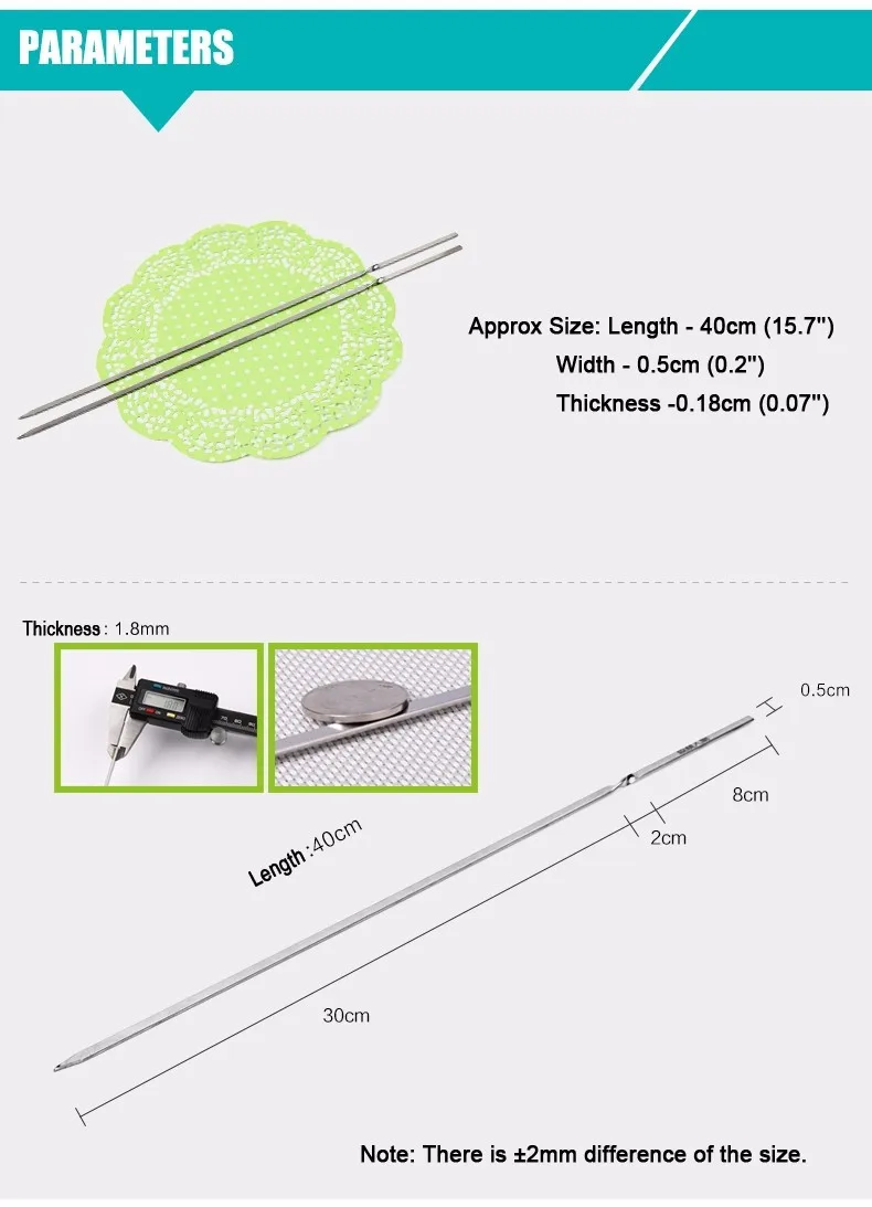 Горячие 10 шт. 15.7 ''из Сталь барбекю Шампуры Портативный Принадлежности для шашлыков без каблука Шампуры шашлыком Щупы для мангала brbecue гриль churrasco Стикеры