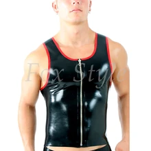 Латексный жилет с молнией спереди