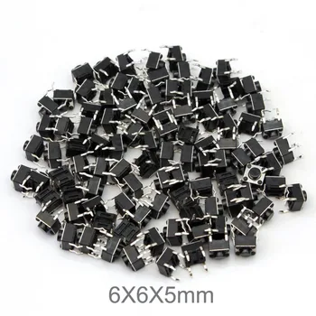 

100Pcs Tactile Push Button Switch Tact Switch 6X6X5mm 4P DIP for Arduino FZ1713