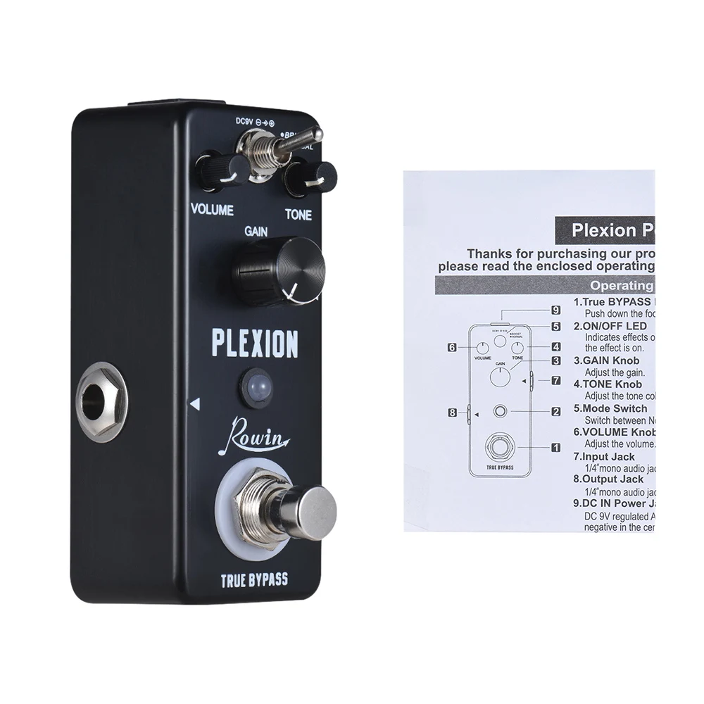 Rowin LEF-324 Plexion гитарная педаль Plexion гитарный эффект педаль алюминиевый сплав корпус True Bypass