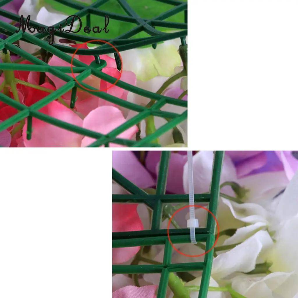 Pack of 6 Artificial Silk Flower Wall Panel Home Wedding Photography Props DIY Decoration