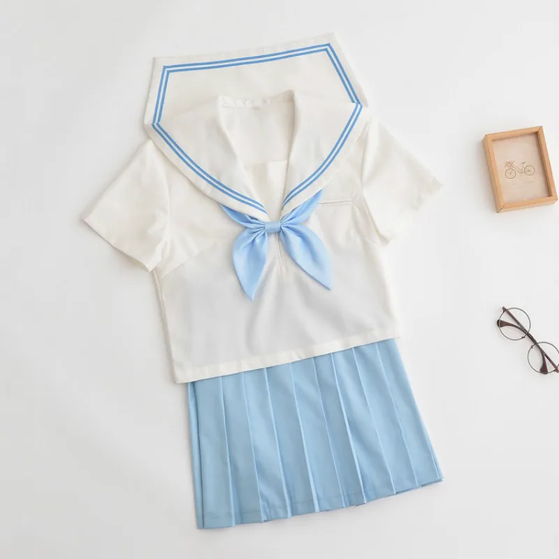 

Spot wholesale new Tianlan two lovely Japanese student uniforms JK uniform sailor uniforms orthodox summer clothes