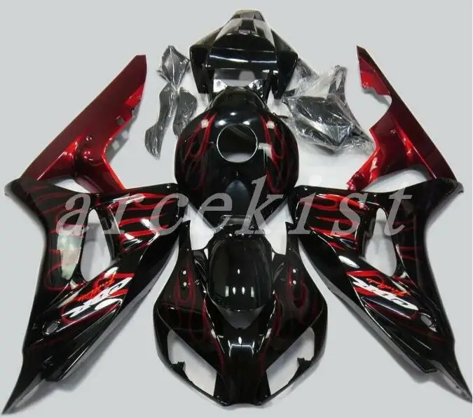 

New Injection Mold Motorcycle ABS Full Fairings kit Fit for HONDA CBR1000RR 2006 2007 06 07 1000RR CBR1000 cool red flame