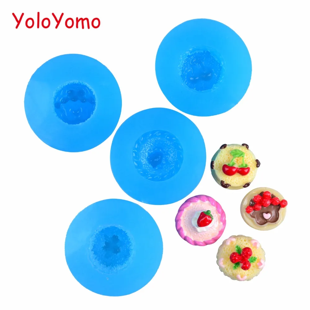 

G186YL,G191YL,G205YL,G210YL Cake with Fruit Silicone Mold - Birthday Cake Mold Miniature Food Candy Resin Fimo Clay Jewelry Mold