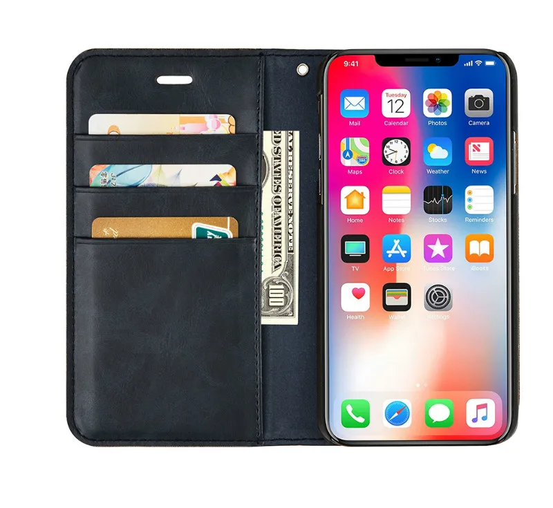 For iPhone XS Case Shockproof 2019 New Flip Leather Case For Iphone 8 8plus 7 7plus Luxury 360 Full Body Cases For Iphon X XS (28)